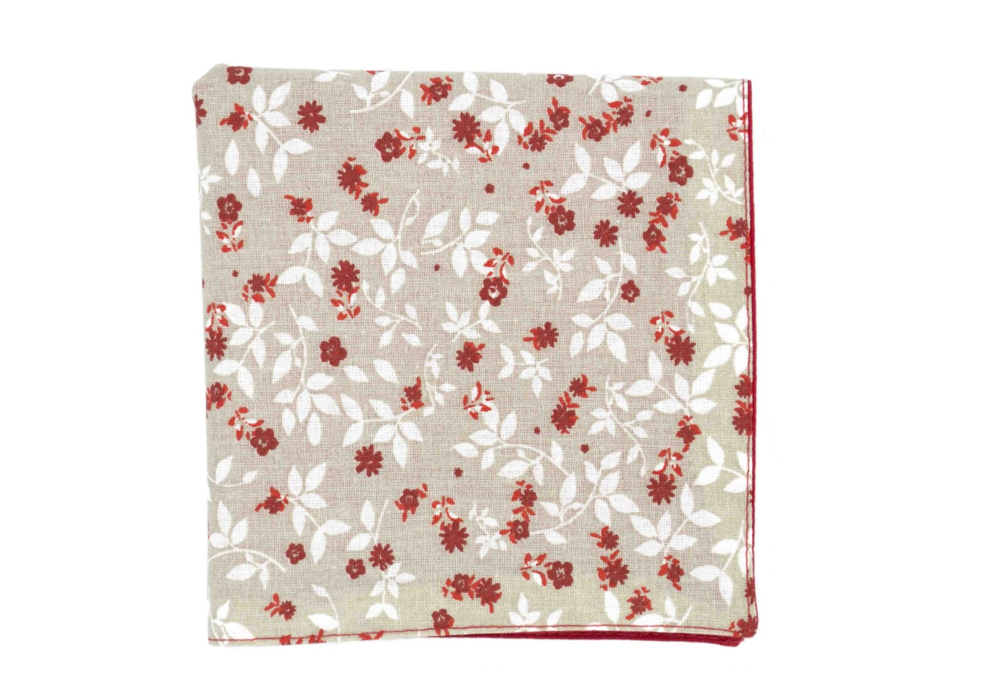 JAGGS_costume_sur_mesure_chemise_sur_mesure_Belgique_waterloo_bruxelles_pochette_Fire_Flower_fleurs_orange_sur_fond_beige_feuill