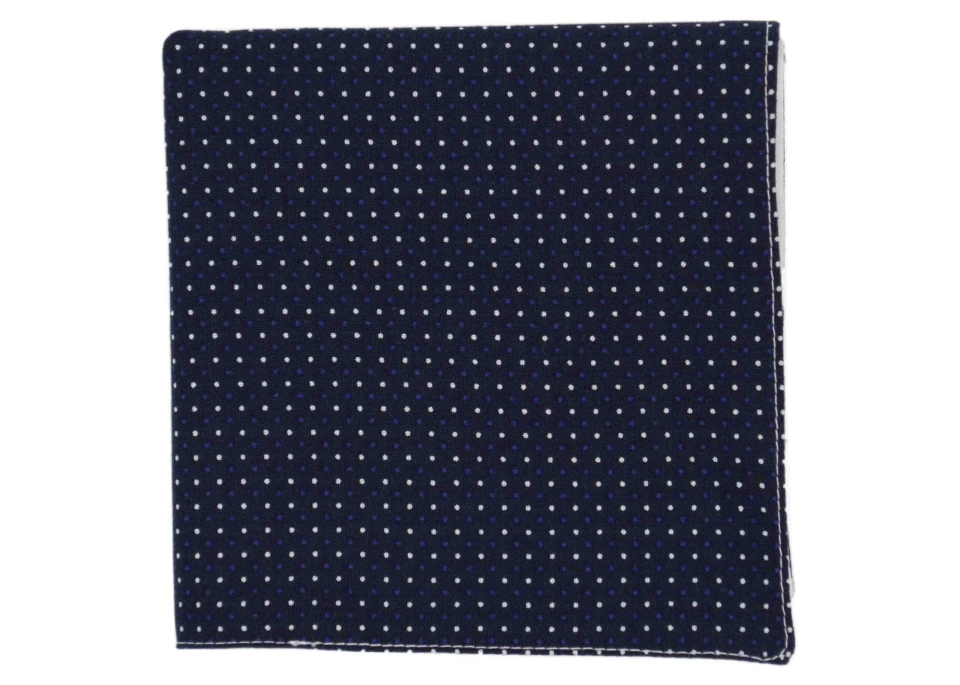 JAGGS_costume_chemise_sur_mesure_Bruxelles_pochette_milkyway_bleu_marine_a_pois_blanc