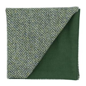 JAGGS_costume_sur_mesure_Belgique_waterloo_bruxelles_pochette_TWEED_Holland_and_Sherry_VERT_CHEVRON_DUNDEE_dos_vert_sapin