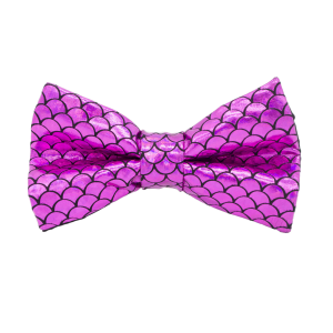 Nœud papillon "Ocean Disco" - Écailles de poisson roses brillantes