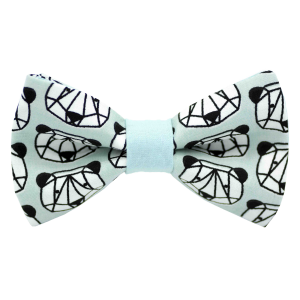 Nœud papillon "Panda Style" - panda géométrique sur fond vert d'eau