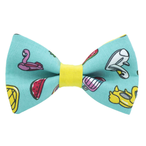 Nœud papillon "Pool Party" - bouées sur fond bleu