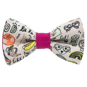 Nœud papillon motif pop année 80