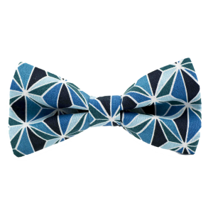 Nœud papillon motif japonais badiane bleu