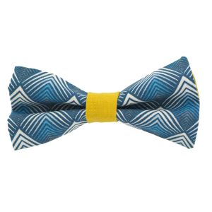 Nœud papillon motif japonais géométrique turquoise