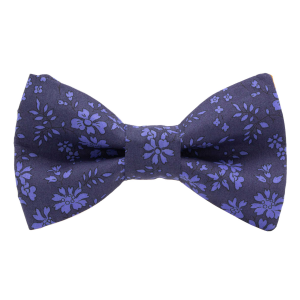 Nœud papillon Liberty "Capel" bleu violet fleurs bleues