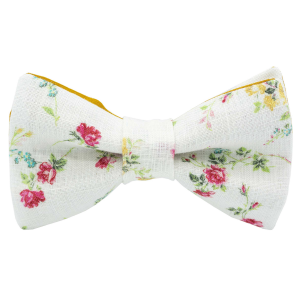 Nœud papillon Liberty "Elizabeth Conway" Blanc cassé fleuris