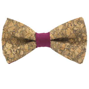 Nœud papillon en liège paillettes dorées "Chardonnay" bordeaux