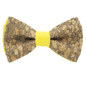 Nœud papillon en liège paillettes dorées "Chardonnay" jaune