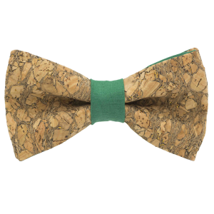 Nœud papillon en liège paillettes dorées "Chardonnay" vert