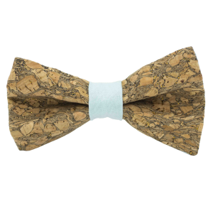 Nœud papillon en liège paillettes dorées "Chardonnay" vert d'eau