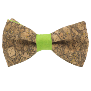 Nœud papillon en liège paillettes dorées "Chardonnay" vert pomme