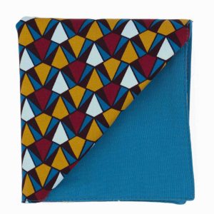 Pochette "Prisme" - triangles jaune moutarde, turquoise et rouges