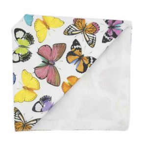 Pochette "Spring Butterfly" - papillons colorés sur fond blanc