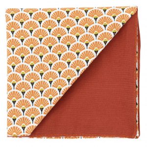 Pochette Japonais "Éventails" orange
