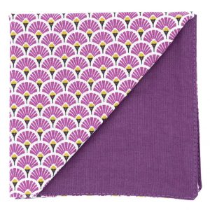 Pochette Japonais "Éventails" violet
