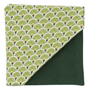Pochette Japonais "Éventails" vert