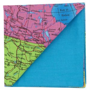 Pochette "Globe-trotter" - carte du monde sur fond turquoise