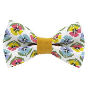 Nœud papillon Liberty "Miranda Skye" multicolore - bague moutarde