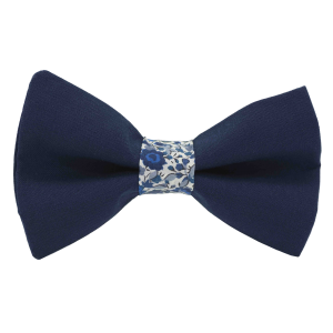 Nœud papillon bleu marine uni - bague emma and georgina bleu