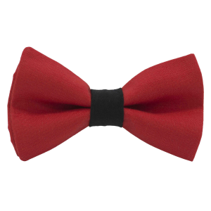 Nœud papillon rouge uni - bague noire