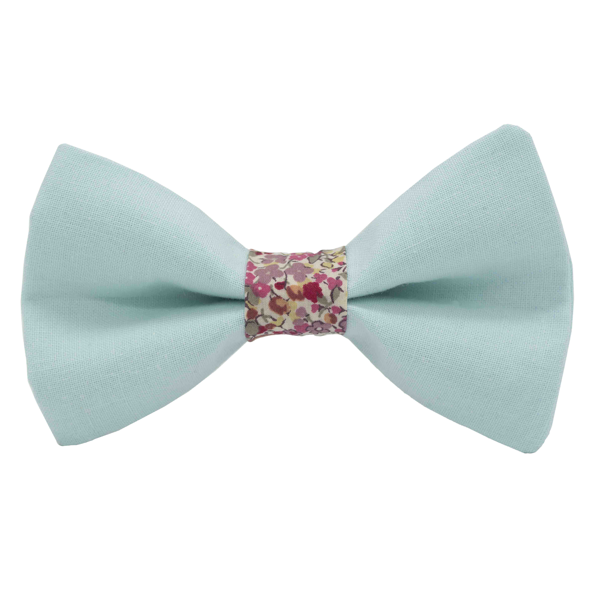 Nœud papillon vert piscine uni - bague liberty emma and georgina rose