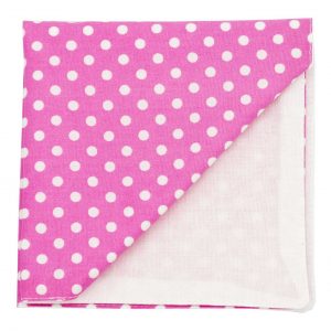 Pochette "Big Dots" - points blancs sur fond rose