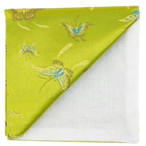 Pochette "Chinese Butterfly" - papillons dorés sur fond vert pomme