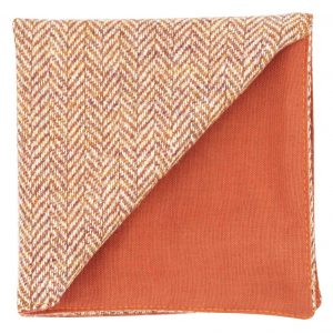 Pochette Tweed "Dundee" - chevron orange
