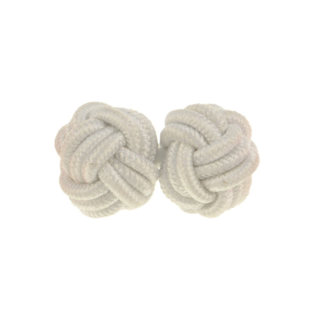 Bouton de manchette passementerie blanc