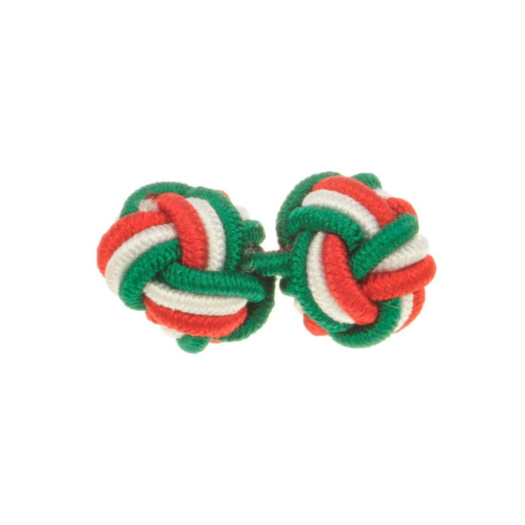 Boutons De Manchette élastiques Passementerie - Boules Vert Gazon Et Bleu Marine, 100% Soie, Diamètre 10mm - 5