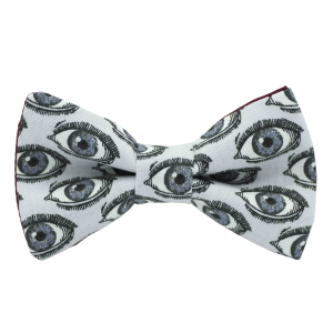 Nœud papillon motif big brother gris