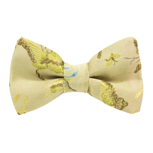 Nœud papillon "Chinese Butterfly" - Papillons dorés sur fond beige