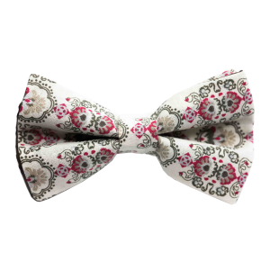 Nœud papillon motif vintage fond beige