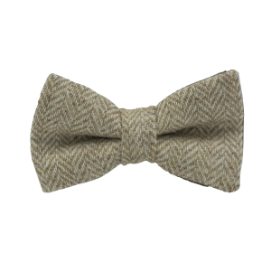 Noeud papillon tweed chevron beige