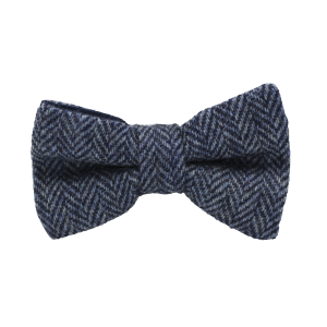 Noeud papillon tweed chevron bleu