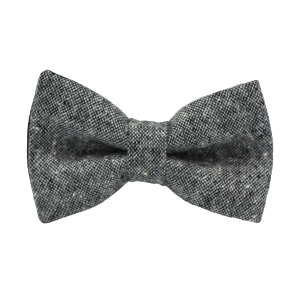 Noeud papillon tweed caviar oxford gris foncé blanc