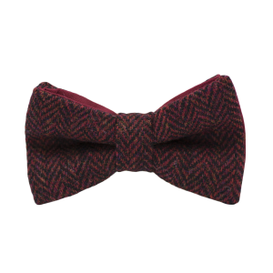 Noeud papillon tweed chevron rouge