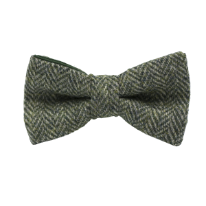 Noeud papillon tweed chevron vert