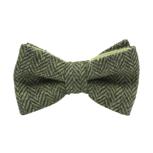 Noeud papillon tweed chevron vert clair