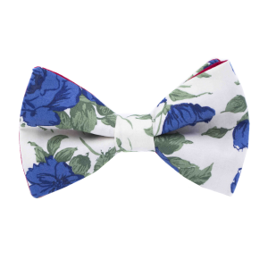 Nœud papillon Liberty "Caroline Rose" bleu