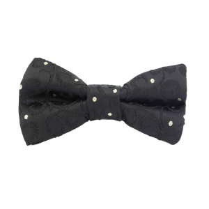 Nœud papillon motif "Persan" - motifs noirs sur fond noir