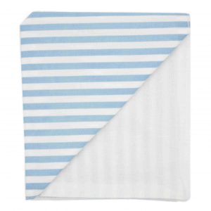 Pochette "Deauville" - rayures blanches et bleu ciel