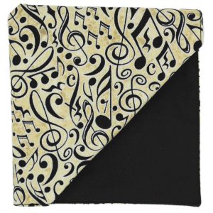 Pochette "Mozart" - notes de musique noires sur fond beige