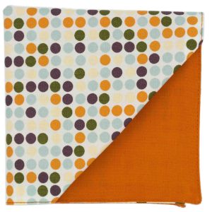 Pochette "Vintage Dots Orange" - bulles colorées sur fond blanc