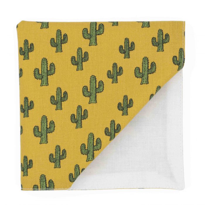 Pochette “Billy The Cactus” – cactus vert sur fond jaune
