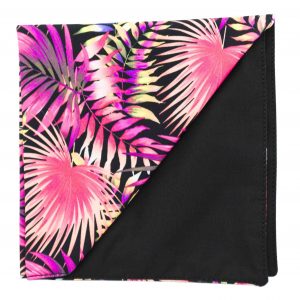 Pochette "Full Moon" - Feuilles roses et jaunes sur fond noir
