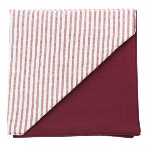 Pochette "Knokke" - rayures blanches et bordeaux