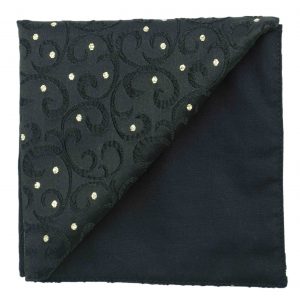 Pochette "Le Persan" - motifs ondulés avec brillant sur fond noir - Noir