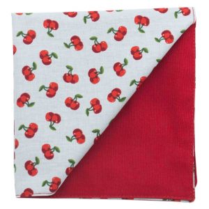 Pochette "Cherry Time" - cerises rouges sur fond gris